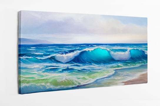 Obraz na płótnie HOMEPRINT, pejzaż morski, morze, plaża, farby 120x50 cm HOMEPRINT