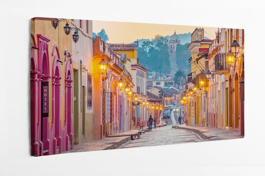Obraz na płótnie HOMEPRINT, piękne uliczki i kolorowe fasady San Cristobal de las Casas w Chiapas, Meksyk 120x50 cm HOMEPRINT