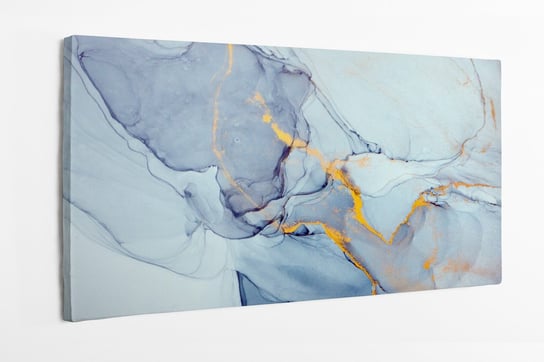 Obraz na płótnie HOMEPRINT, piękny, naturalny błękitno-złoty marmur 100x50 cm HOMEPRINT