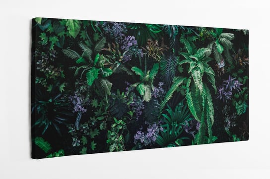 Obraz na płótnie HOMEPRINT, pionowy ogród, ściana zieleni, tropikalne liście, tropiki 140x70 cm HOMEPRINT