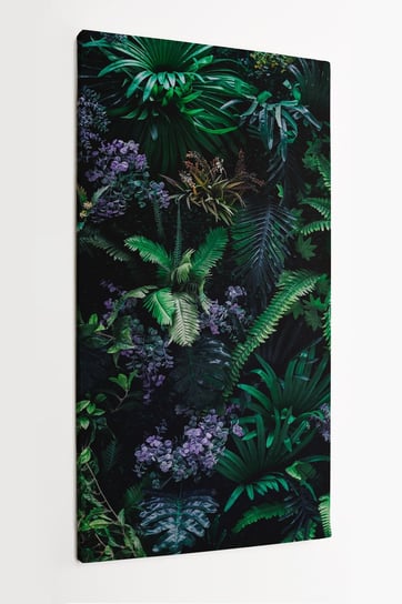Obraz na płótnie HOMEPRINT, pionowy ogród, ściana zieleni, tropikalne liście, tropiki 60x120 cm HOMEPRINT