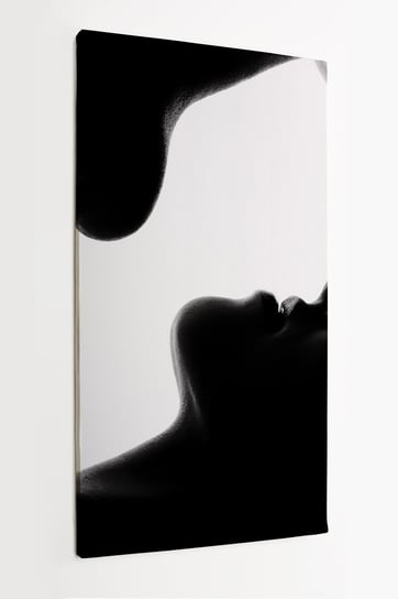 Obraz na płótnie HOMEPRINT, pocałunek pary, czarno - biały, kobieta, mężczyzna 50x100 cm HOMEPRINT