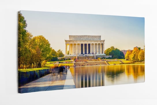 Obraz na płótnie HOMEPRINT, pomnik Lincolna, basen w Waszyngtonie, USA 100x50 cm HOMEPRINT