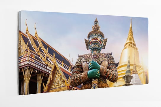 Obraz na płótnie HOMEPRINT, posąg, kultura, Wat Phra Kaew, świątynia Szmaragdowego Buddy, Bangkok 120x50 cm HOMEPRINT