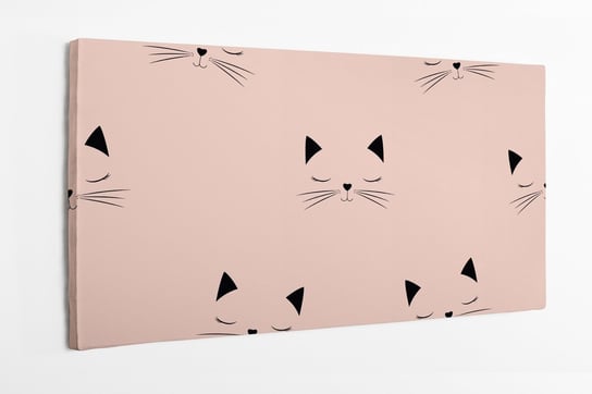 Obraz na płótnie HOMEPRINT,  Ręcznie rysowane kotki na różowym tle 100x50 cm HOMEPRINT
