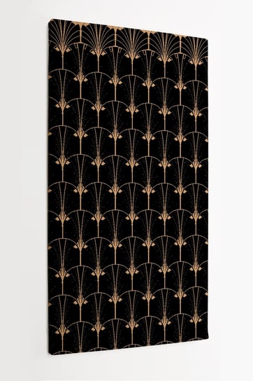 Obraz na płótnie HOMEPRINT, retro art deco, czarne i złote cekiny geometryczny wzór 50x100 cm HOMEPRINT