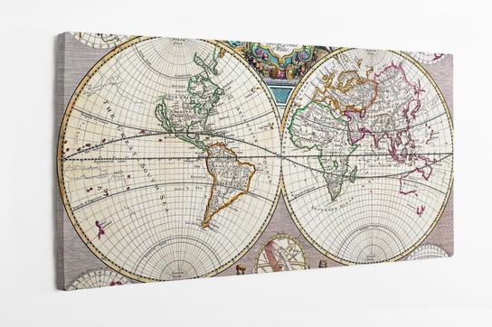 Obraz na płótnie HOMEPRINT, retro mapa świata 100x50 cm HOMEPRINT