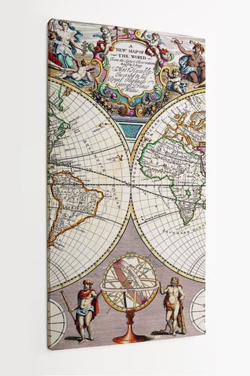 Obraz na płótnie HOMEPRINT, retro mapa świata 50x100 cm HOMEPRINT