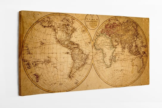 Obraz na płótnie HOMEPRINT, retro, stara, mapa świata 100x50 cm HOMEPRINT
