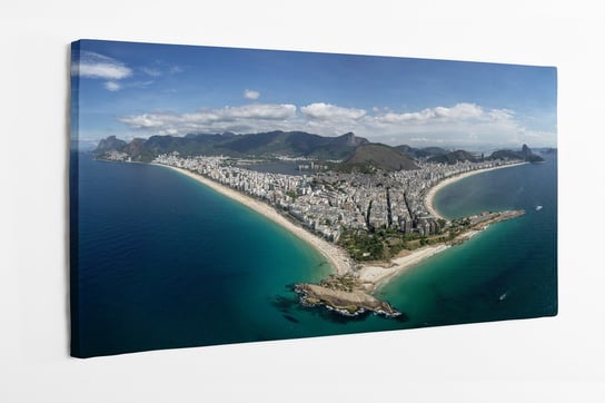 Obraz na płótnie HOMEPRINT, Rio de Janeiro Ipanema Copacabana, Brazylia, miasto z lotu ptaka 120x50 cm HOMEPRINT