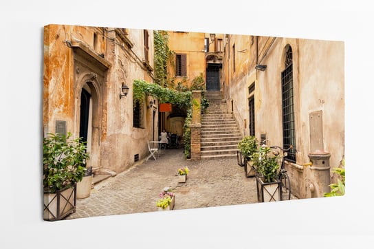 Obraz na płótnie HOMEPRINT, romantyczna uliczka w starej części Rzymu, Włochy 100x50 cm HOMEPRINT