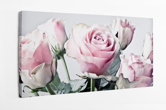 Obraz na płótnie HOMEPRINT, romantyczny bukiet kwiatów, różowe róże, kwiaty 100x50 cm HOMEPRINT