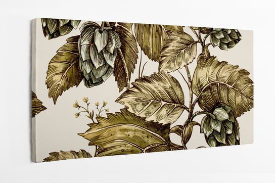 Obraz na płótnie HOMEPRINT, roślina pnąca, bluszcz, chmiel, rycina, wzór 100x50 cm HOMEPRINT