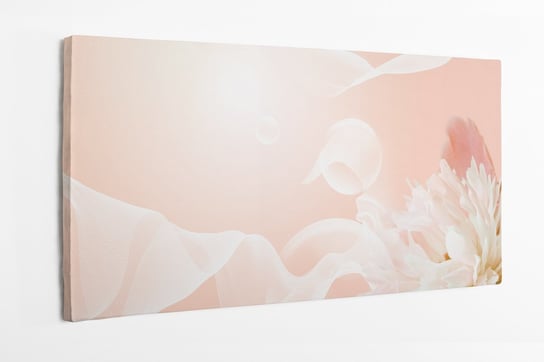 Obraz na płótnie HOMEPRINT, różowe, baby pink, płatki piwonii, kwiat, kartka weselna 120x50 cm HOMEPRINT