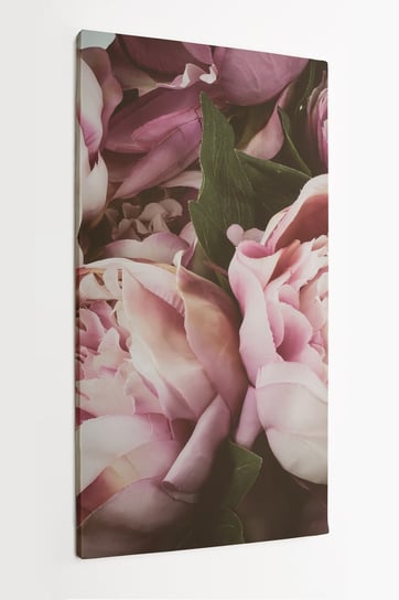 Obraz na płótnie HOMEPRINT, różowe kwiaty piwonii, vintage, bukiet kwaitowy 60x120 cm HOMEPRINT