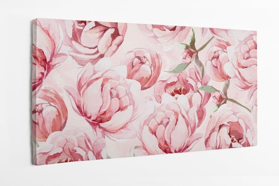 Obraz na płótnie HOMEPRINT, różowe róże, piwonie, kwiaty, różowy, wzór 100x50 cm HOMEPRINT