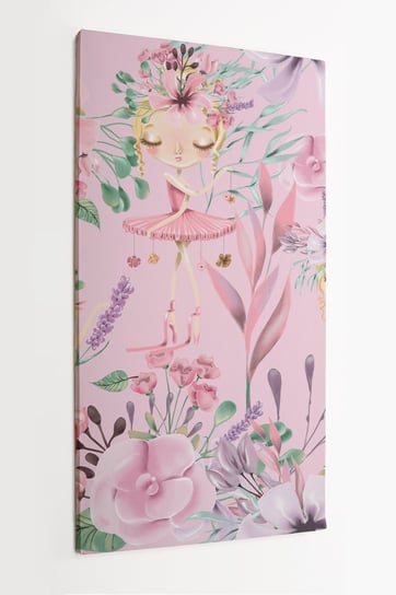 Obraz na płótnie HOMEPRINT, różowy wzór, balerina, baletnica, różowe, dla dziewczynki 50x100 cm HOMEPRINT