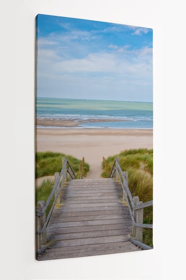 Obraz na płótnie HOMEPRINT, schody na plażę Morza Północnego w Blankenberge, Belgia 50x100 cm HOMEPRINT