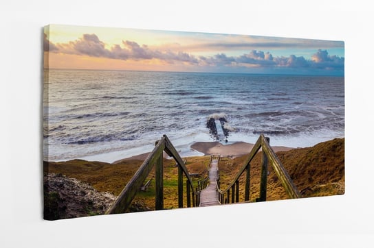Obraz na płótnie HOMEPRINT, schody na plażę, morze, Dania 140x70 cm HOMEPRINT