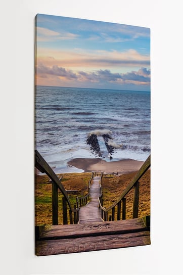 Obraz na płótnie HOMEPRINT, schody na plażę, morze, Dania 50x100 cm HOMEPRINT