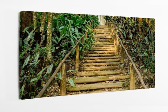 Obraz na płótnie HOMEPRINT, schody wykonane z drewnianych stopni w parku w São Paulo 120x50 cm HOMEPRINT