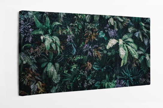 Obraz na płótnie HOMEPRINT, ściana zieleni, tropikalne rośliny 100x50 cm HOMEPRINT