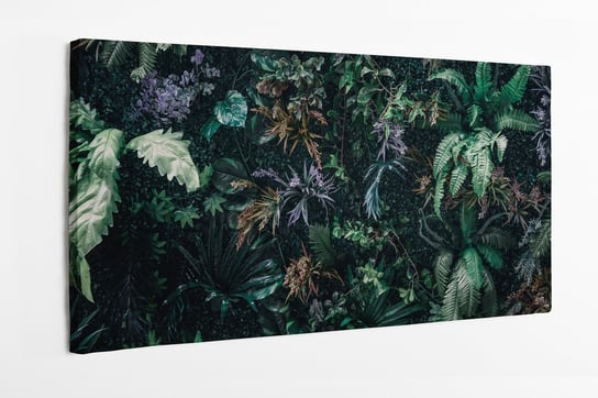 Obraz na płótnie HOMEPRINT, ściana zieleni, tropikalne rośliny 120x50 cm HOMEPRINT