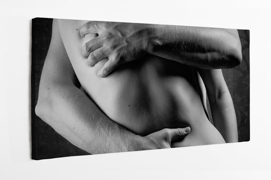 Obraz na płótnie HOMEPRINT, seksowne ciała mężczyzn i kobiet, czarno-białe, szarość, para, sensualne 100x50 cm HOMEPRINT
