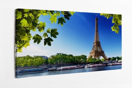 Obraz na płótnie HOMEPRINT, Sekwana, wieża Eiffla, Paryż, Francja, architektura 100x50 cm HOMEPRINT