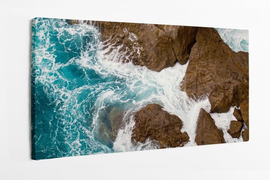 Obraz na płótnie HOMEPRINT, spieniona woda, skały, morze 120x50 cm HOMEPRINT