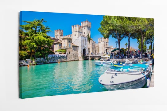 Obraz na płótnie HOMEPRINT, średniowieczny zamek Sirmione, jezioro Garda, Włochy 120x50 cm HOMEPRINT