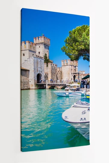 Obraz na płótnie HOMEPRINT, średniowieczny zamek Sirmione, jezioro Garda, Włochy 50x100 cm HOMEPRINT