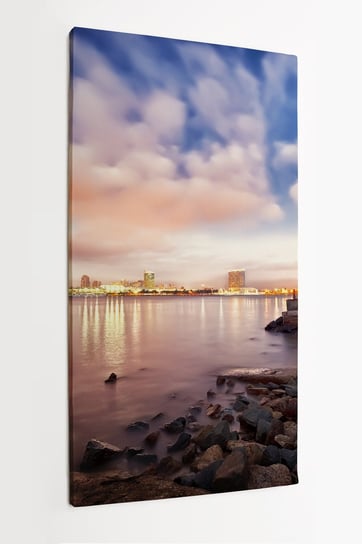 Obraz na płótnie HOMEPRINT, śródmieście, panorama, zachód słońca, miasto, pomarańczowe chmury, San Diego 60x120 cm HOMEPRINT