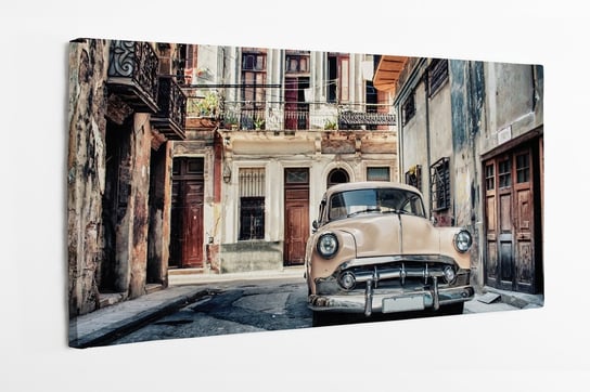 Obraz na płótnie HOMEPRINT, stare klasyczna auto, samochód na ulicach Hawany 100x50 cm HOMEPRINT