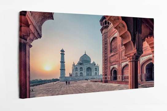 Obraz na płótnie HOMEPRINT, Taj Mahal w świetle wschodu słońca, Agra, Indie 120x50 cm HOMEPRINT