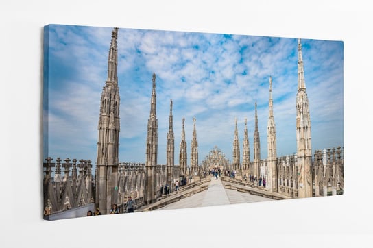 Obraz na płótnie HOMEPRINT, tarasy dachowe katedry, Mediolan, Lombardia, Włochy 120x60 cm HOMEPRINT