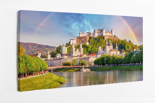 Obraz na płótnie HOMEPRINT, tęcza, zamek, Austria 100x50 cm HOMEPRINT