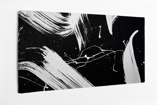 Obraz na płótnie HOMEPRINT, tekstura białej farby na czarnej ścianie, sztuka uliczna 120x60 cm HOMEPRINT