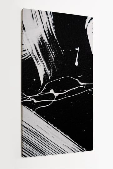Obraz na płótnie HOMEPRINT, tekstura białej farby na czarnej ścianie, sztuka uliczna 60x120 cm HOMEPRINT