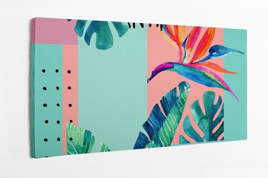 Obraz na płótnie HOMEPRINT, tropikalne, lato, ilustracja, liście 120x60 cm HOMEPRINT
