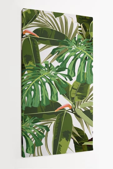 Obraz na płótnie HOMEPRINT, tropikalne liście monstera, palmy oraz drzewa bananowca 50x100 cm HOMEPRINT