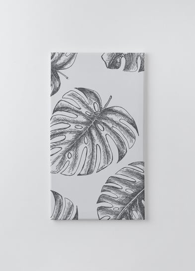 Obraz na płótnie HOMEPRINT, tropikalne liście ręcznie rysowane na białym tle 50x100 cm HOMEPRINT