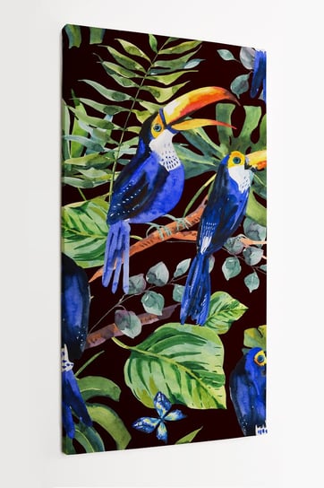 Obraz na płótnie HOMEPRINT, tukan, ptak, egzotyka, akwarele, dzika przyroda 50x100 cm HOMEPRINT