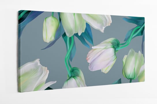 Obraz na płótnie HOMEPRINT, tulipany wzór, kwiaty, wiosna 140x70 cm HOMEPRINT