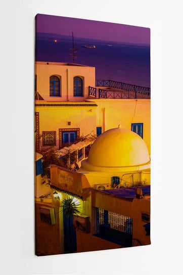 Obraz na płótnie HOMEPRINT, tunezyjska architektura, tradycja, zachód słońca, Sidi Bou Said 50x100 cm HOMEPRINT