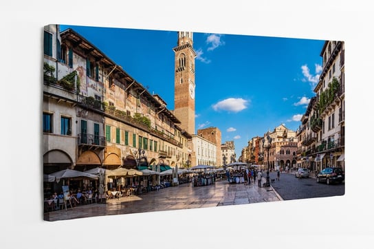 Obraz na płótnie HOMEPRINT, verona, Piazza delle Erbe, miasto, Werona, Włochy, Italia 120x50 cm HOMEPRINT