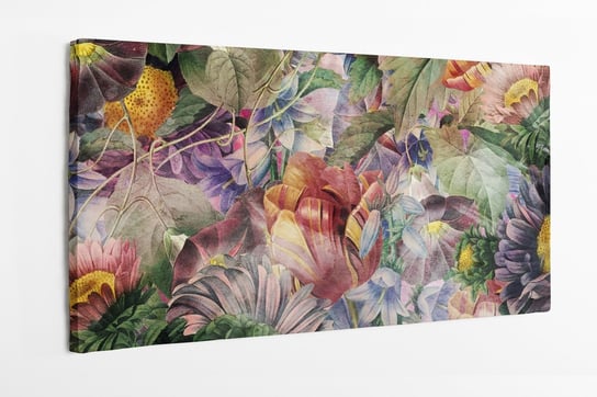 Obraz na płótnie HOMEPRINT, vintage, bukiet kwiatowy, akwarele kwiaty 100x50 cm HOMEPRINT