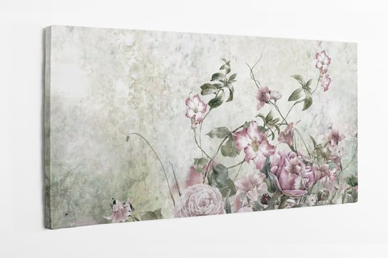 Obraz na płótnie HOMEPRINT, vintage, wiosna, wiosenne kwitnące kwiaty 120x60 cm HOMEPRINT