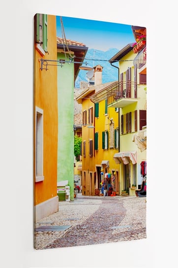 Obraz na płótnie HOMEPRINT, wąska uliczka, kolorowe domy, architektura, Włochy 60x120 cm HOMEPRINT