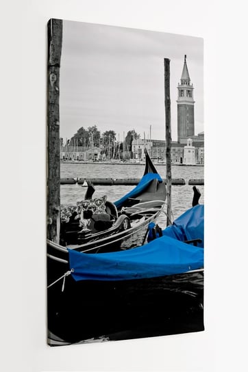 Obraz na płótnie HOMEPRINT, Wenecja, Canal Grande, gondole, czarno - białe 50x100 cm HOMEPRINT